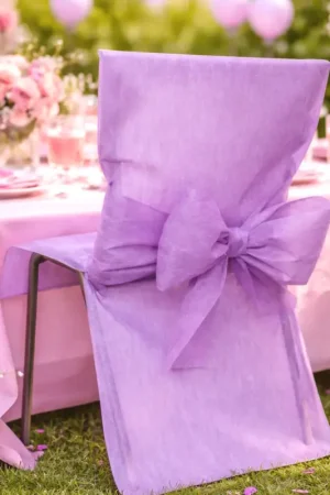 Meilleure Vente Housse de chaise mariage Parme avec noeud X10