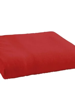 Offre Du Jour Drap de bain Rouge 70x130cm 100% coton