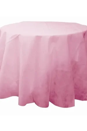 Soldes Nappe ronde rose 240cm en tissu intissé