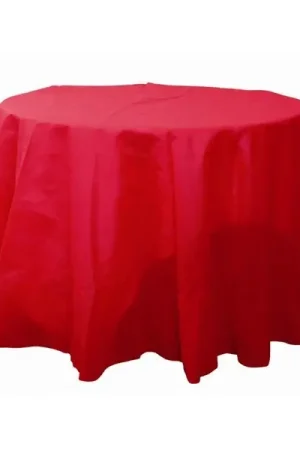 Nappe ronde Rouge en tissu intissé 240cm Petit Prix