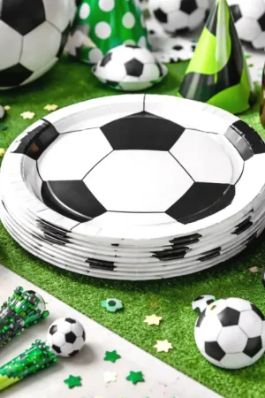 Assiette carton Football 23cm x 10 pièces Commander Maintenant