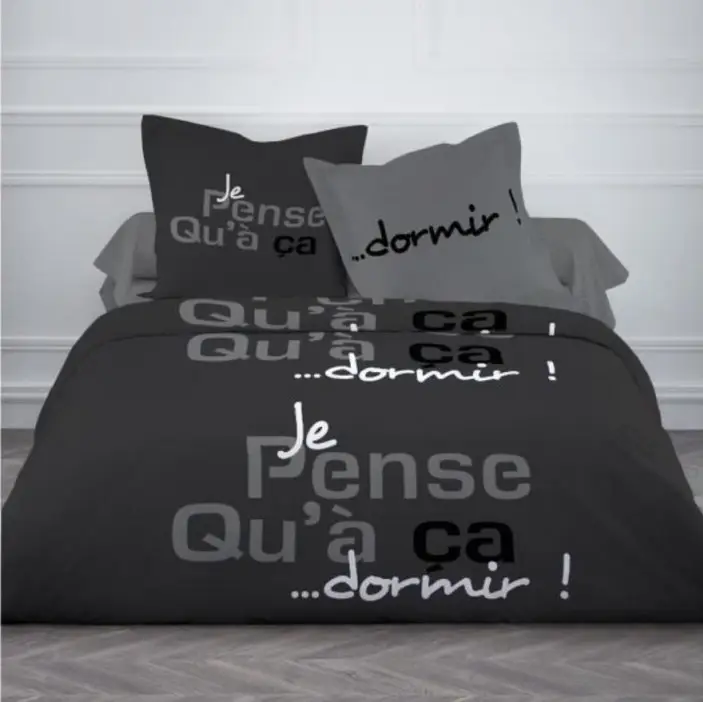 Housse de couette TODAY 220X240 Black night 100% coton Paiement Sécurisé