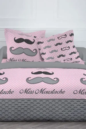 Promotion Saisonnière Housse de couette pas cher 220x240 Miss Moustache