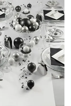 Dernier Modèle Chemin de table mariage en satin Blanc 36cm x 9 mètres