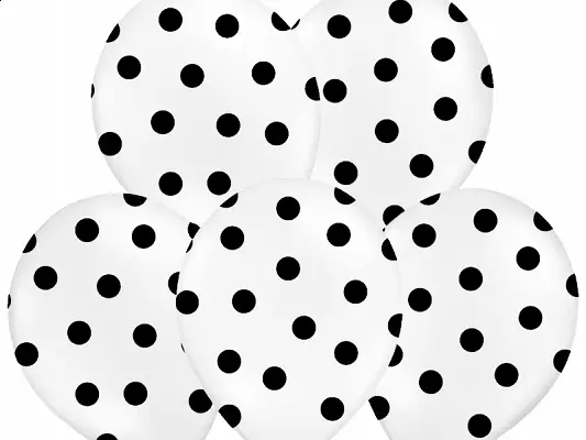 Ballon gonflable Blanc a pois noir 35cm x 50 pièces Meilleur Prix