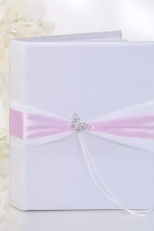Expédition Rapide Livre d'or mariage satin Papillon strass