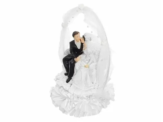 Figurine Mariage des Mariés sous Arche s'embrassant Populaire