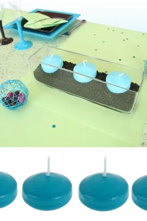 Bougie flottante Turquoise x 6 pièces Promotion Saisonnière
