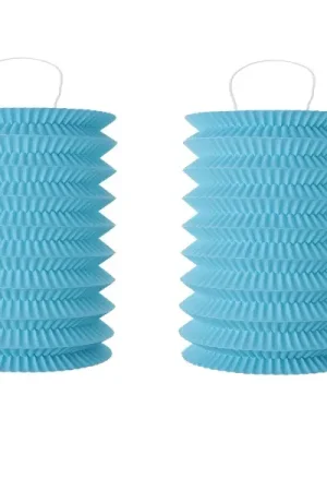 Lampion en papier cylindrique Turquoise x 2 pièces Expédition Rapide