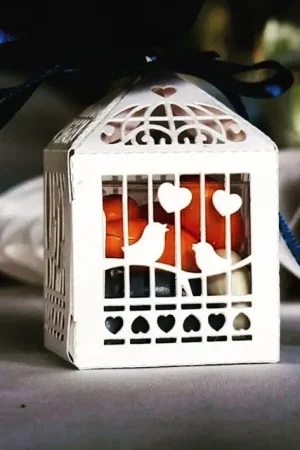 Cage a oiseau mariage en papier x 20 pièces Nouveauté