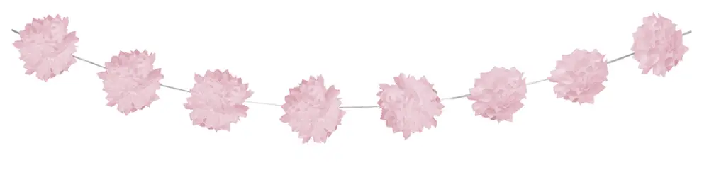 Nouvel Arrivage Guirlande mariage de pompons de soie Rose