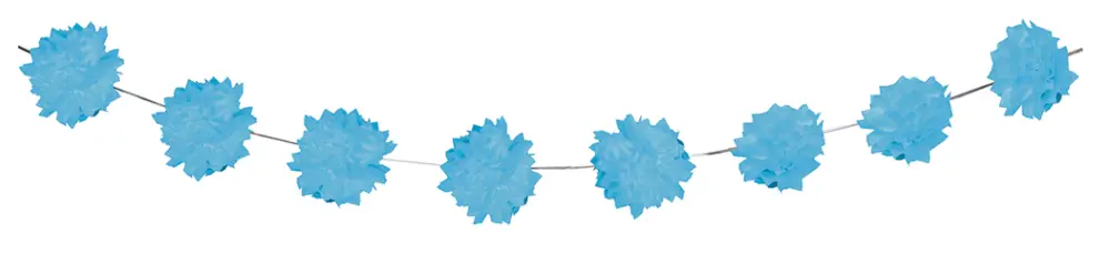 Guirlande mariage de pompons de soie Turquoise Bon Plan