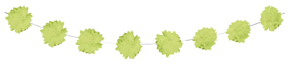 Guirlande mariage de pompons de soie Vert anis Solde