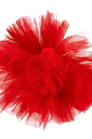 Nouvelle Collection Boule pompon de tulle Rouge 30cm