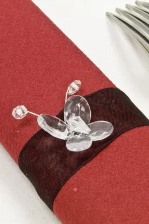 Rond de serviette mariage papillon Noir x 6 pièces Commander Maintenant
