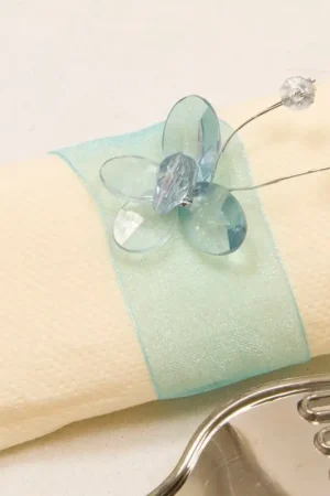 Affaire À Saisir Rond de serviette mariage papillon Turquoise x 6 pièces