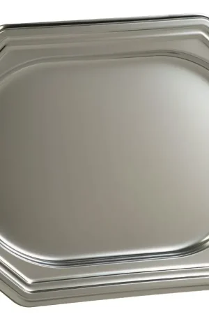 Offre Limitée Plateau traiteur en plastique argent octogonal 24x35cm x 3 pièces