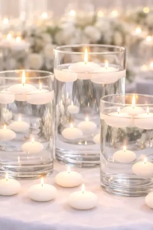 Meilleure Vente Bougie flottante Blanche x 50 pièces