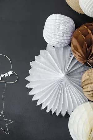 Promotion Deux Eventails mariage blanc 50 et 40cm en papier