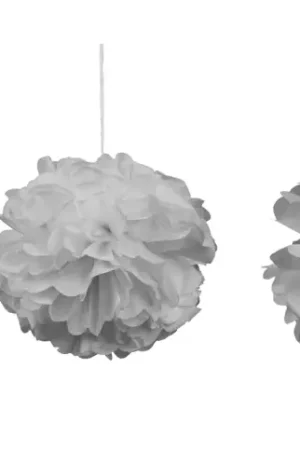 Boule pompon papier de soie Argent x 3 pièces Expédié Aujourd'hui