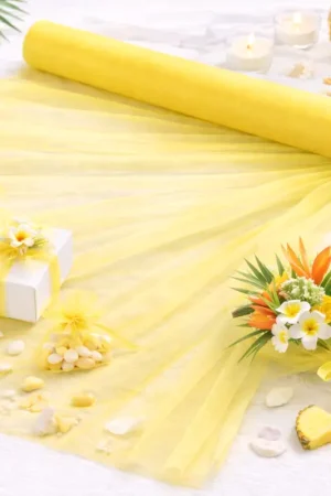 Populaire Rouleau de tulle mariage Jaune 25m x 70cm