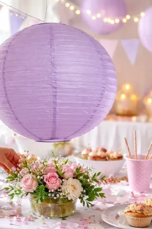 Prix Réduit Boule en papier lampion Parme 50 cm