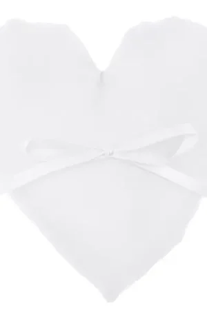 Dernière Chance Petit coussin porte alliance coeur Blanc