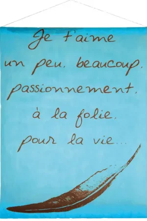 Nouveauté Tenture mariage Je t'aime Turquoise