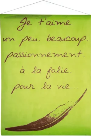Acheter Direct Tenture mariage Je t'aime Vert anis