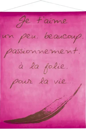 Tenture mariage Je t'aime Fuchsia Promotion