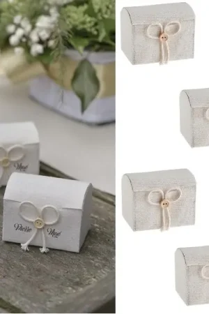 Malle a Dragées en Coton Blanc x 4 pièces Acheter Direct
