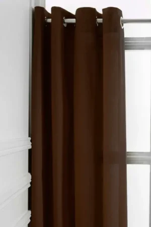 Rideau pas cher a Oeillets Chocolat 140x260cm Meilleur Prix