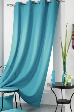 Rideau pas cher a oeillets Turquoise 140x260cm Super Prix