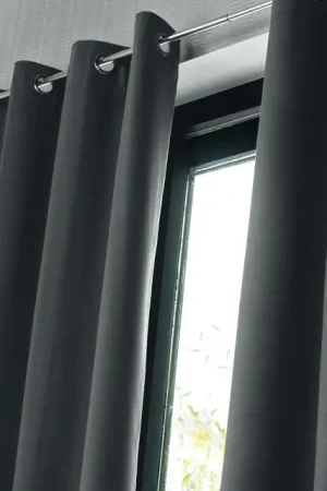 Achat Immédiat Rideau Isolant thermique et occultant Gris foncé 140x240cm
