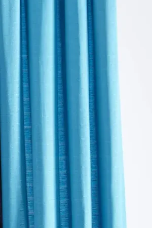 Rideau Jacquard Paille de Riz Turquoise Authentique
