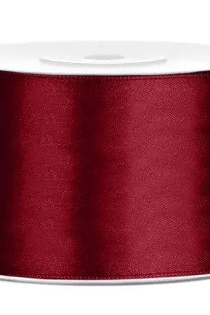 Super Prix Ruban satin 50mm Bordeaux x 25 mètres