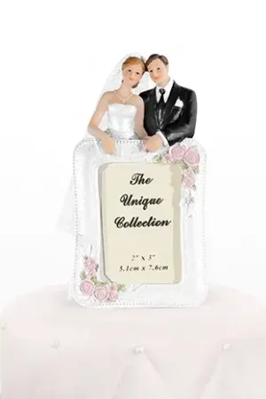 Figurine mariage avec cadre Blanc Expédition Rapide