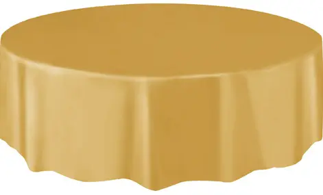Soldes Nappe ronde en plastique Or 210cm