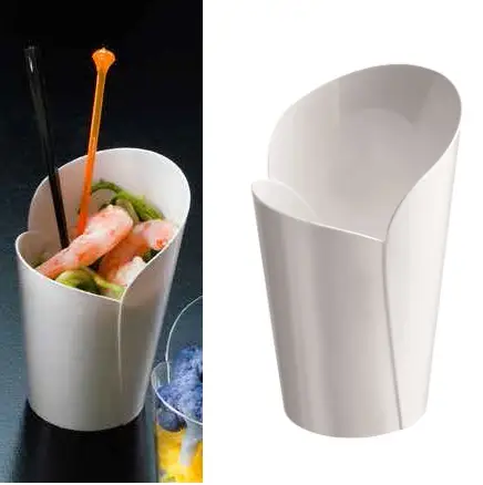Verrine en plastique rigide conique Blanc x 15 pièces Seulement Aujourd'hui