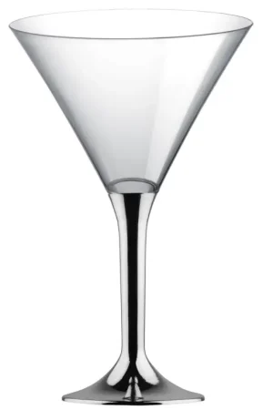 Soldes Verre cocktail en plastique pied Argent Chrome x 20 pièces