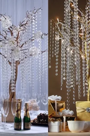 Guirlande de diamant en cristal transparent 1 mètre Authentique