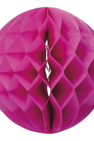 Boule en papier alveole Fuchsia 30cm x 2 pièces Usine Directe