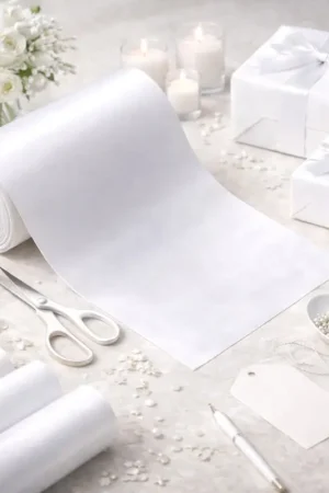 Remise Ruban satin large Blanc 16cm x 9 mètres