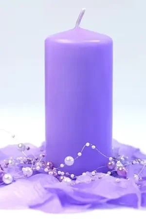 Bougie cylindrique Parme 12cm x 6 pièces Petit Prix