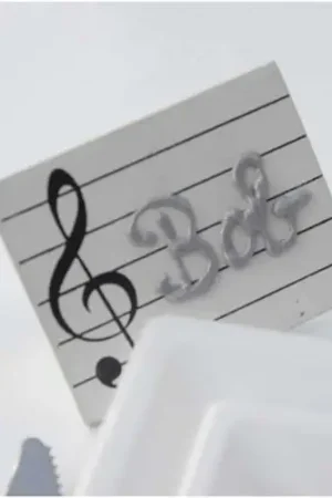 Porte Nom Ardoise Musique Blanc x 3 pièces Dernier Modèle