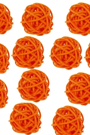 Expédition Rapide Boule en rotin Orange 3cm x 12 pièces