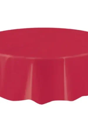 Nouveauté Nappe en plastique ronde Rouge 210cm
