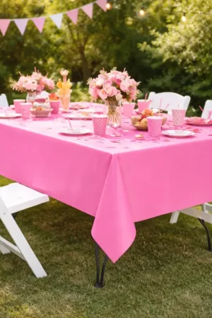 Nappe en plastique rectangulaire Fuchsia 135x270cm Acheter En Ligne