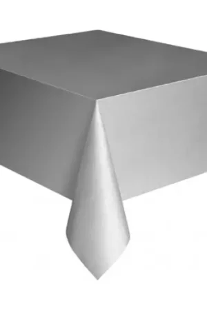 Expédié Aujourd'hui Nappe en plastique rectangulaire Argent 135x270cm