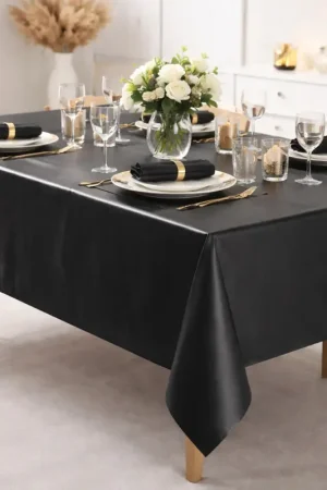 Affaire À Saisir Nappe en plastique rectangulaire Noire135x270cm